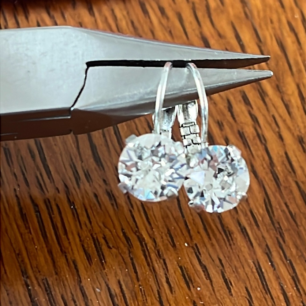 New Clear Swarovski Round Crystal Earrings